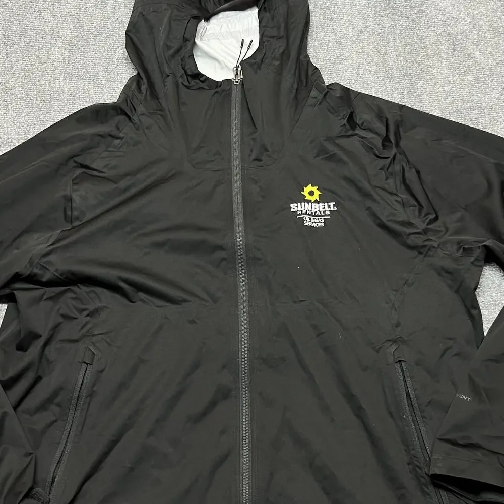 The North Face Jacket Mens XL Black Hooded Rain DryVent Waterproof Sunbelt Logo